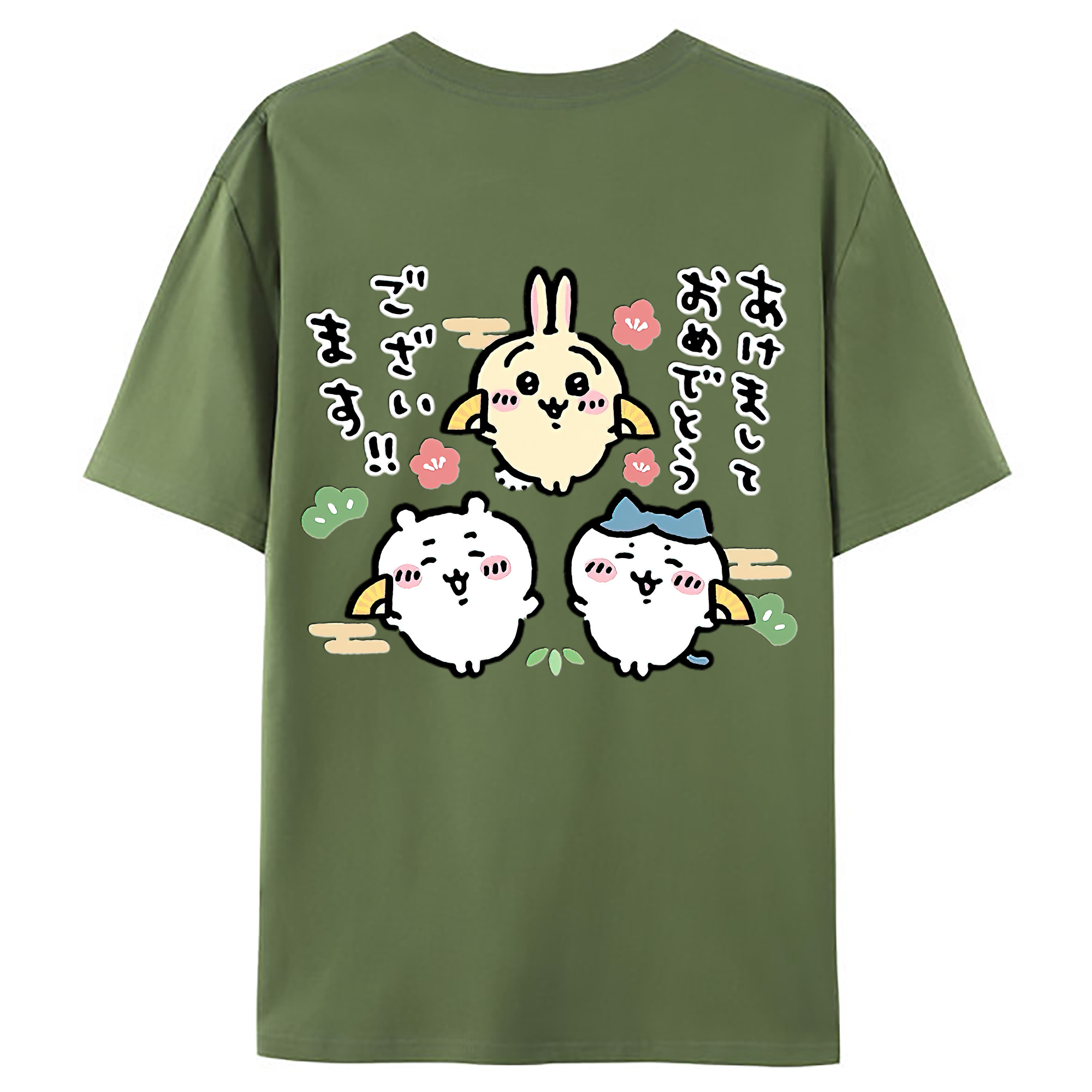 （画像用） ちいかわ ちいかわ Chii-kawa chiikawa 綿100％ メンズ半袖Tシャツ（バックプリント） 通気性